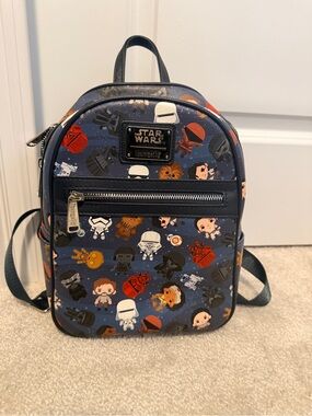 Disney Parks Loungefly Navy Star Wars Mini Backpack